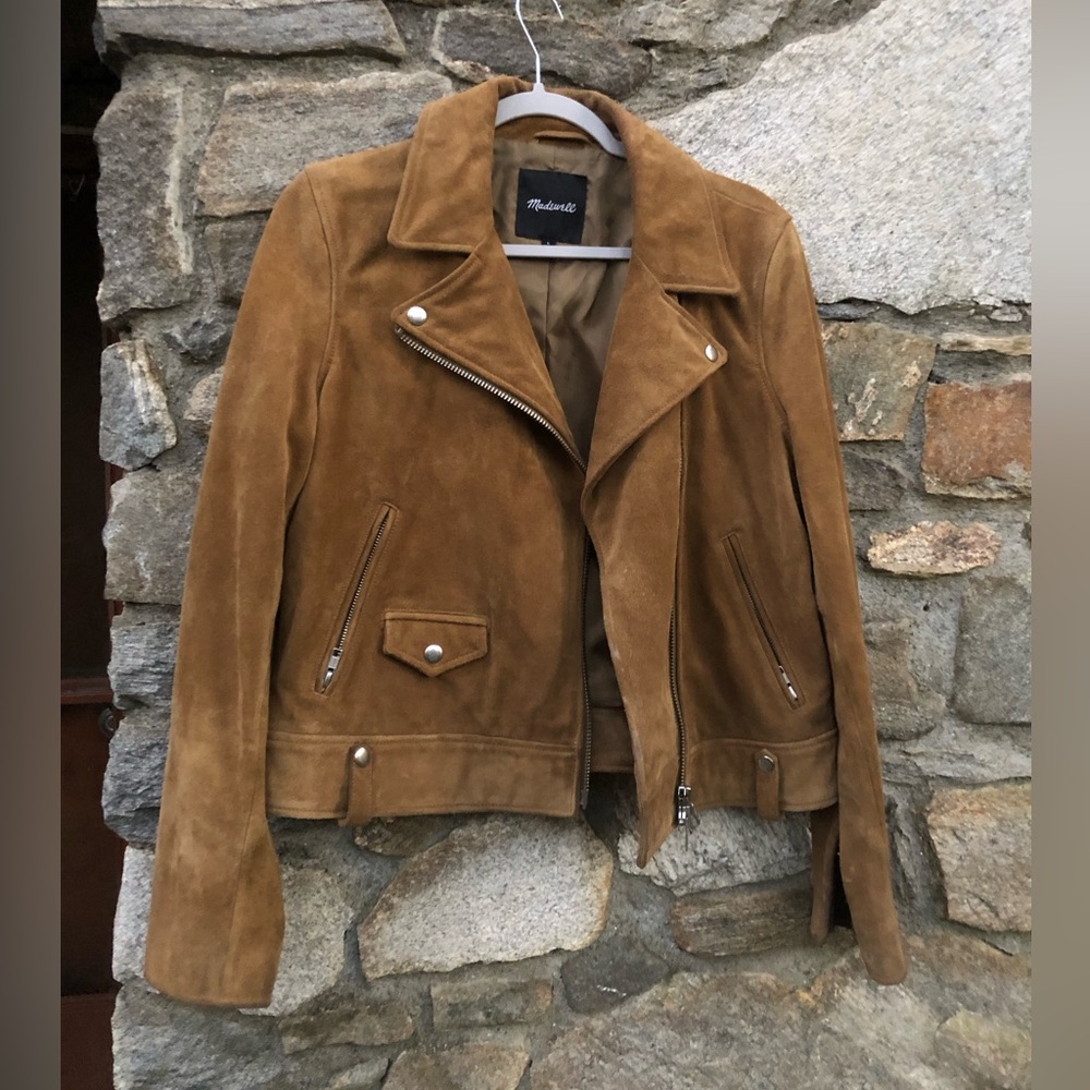 Madewell Camel Suede Moto Jacket